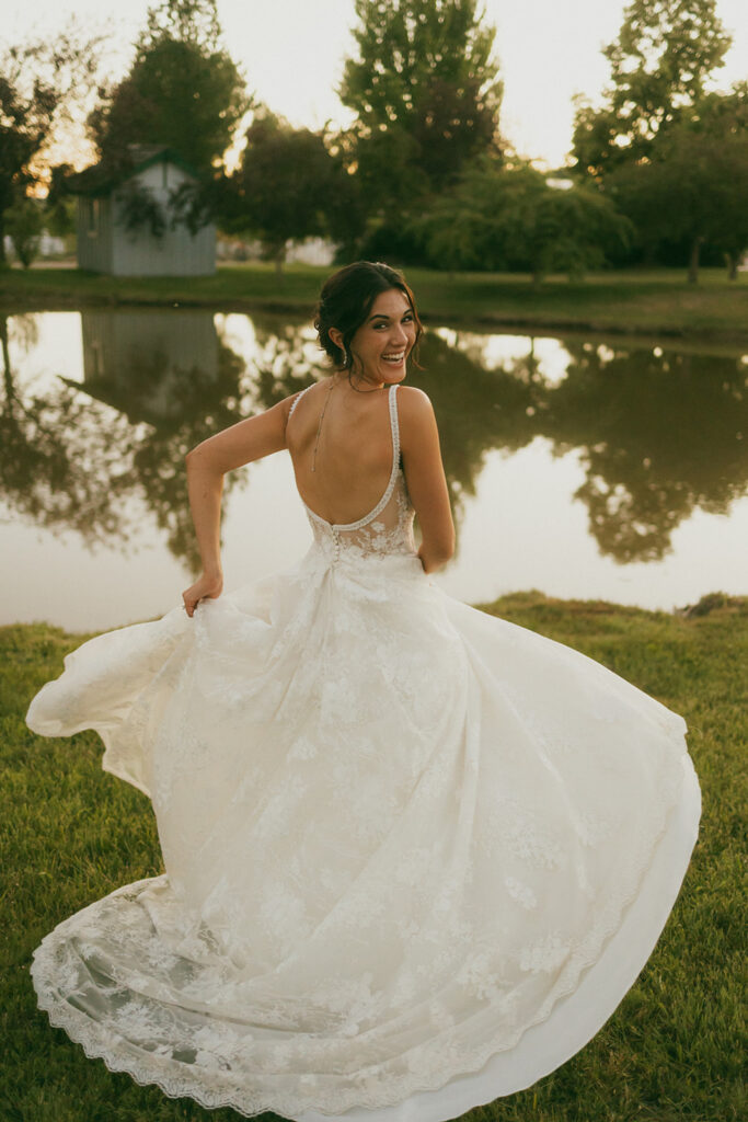 Bride twirling